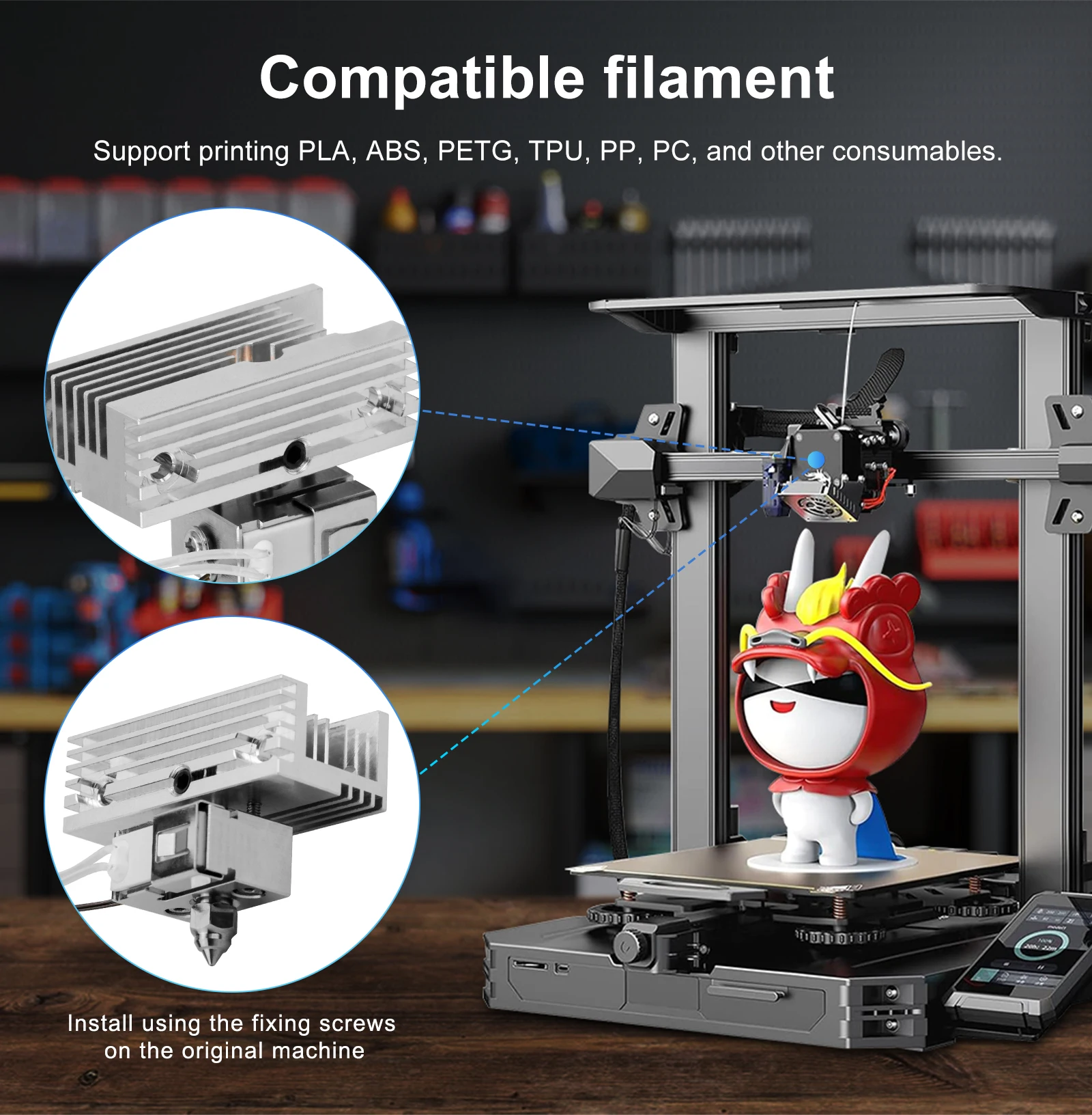 Neues Upgrade Sprite Extruder Hotend Kit für Creality Ender-3 S1, S1 Pro, S1 Plus, CR-10 Smart Pro 3D-Drucker Zubehör – Detail 6
