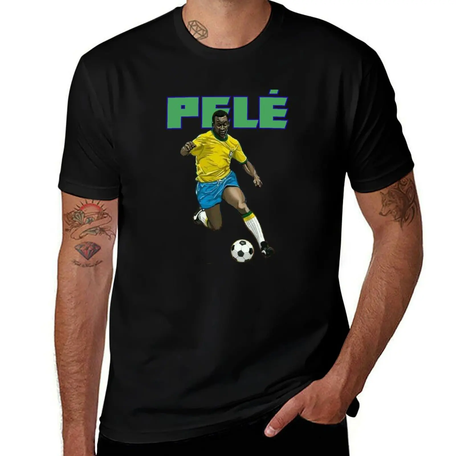 

Футболка Pele 10, Бразилия, король, хлопковая футболка, мужские футболки для мужчин, забавная футболка с рисунком