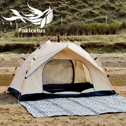 Pakicetus Instant Golden Tent - Portable 3-4 Person Sun & Rain Shelter for Beach & Camping