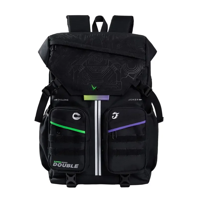 Big size 50X36X14cm Kamen Rider Backpack Double Shoulder Bag W Large Capacity Bag Student Travel Bags Collect Gifts