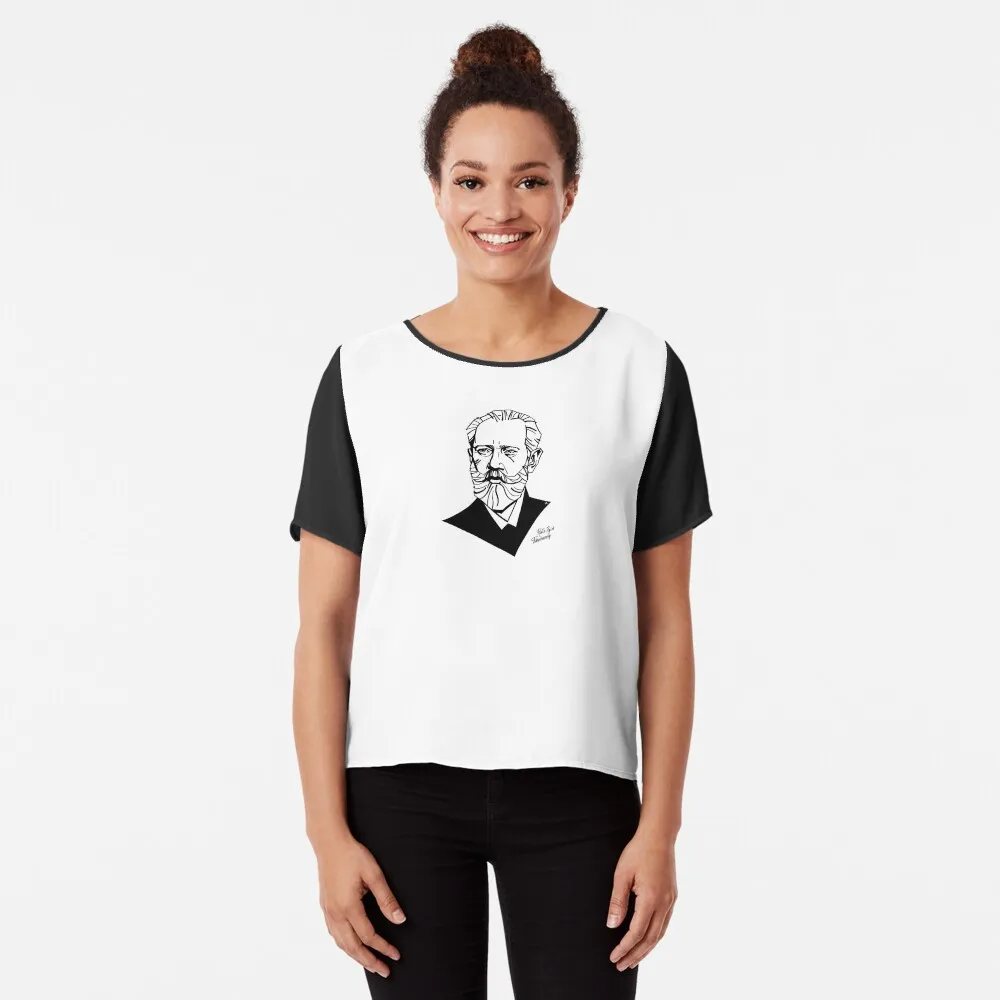 Pyotr Tchaikovsky Chiffon Top Anime Graphic T-shirts For Men Clothing Women Short Sleeve Tees New Arrivals Unisex Summer