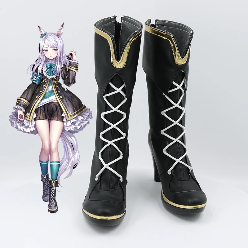 

Pretty Derby Mejiro McQueen Cosplay Shoes Boots Halloween Black Anime Cosplay Shoes