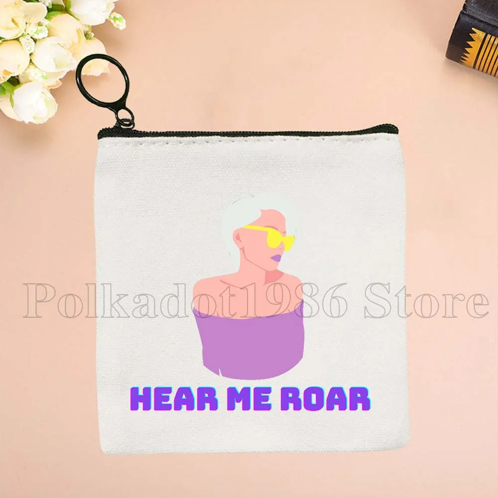 I Am Woman Music Artist Art Helen Reddy Fan Gifts Canvas Coin Purse Small Square Bags Key Travel Storage Card Bag Wallet Pouch