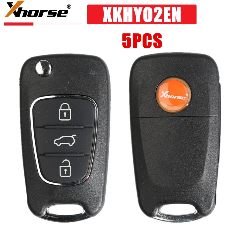 

5PCS/LOT Xhorse XKHY02EN Wire Remote Key for Hyundai Flip 3 Buttons (English Version) Working with VVDI MINI Key Tool