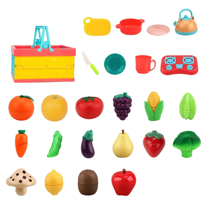 JY-children Fruits et légumes coupés et jouer maison de jeu Simulation cuisine ensemble de 25 pièces adapté aux enfants
