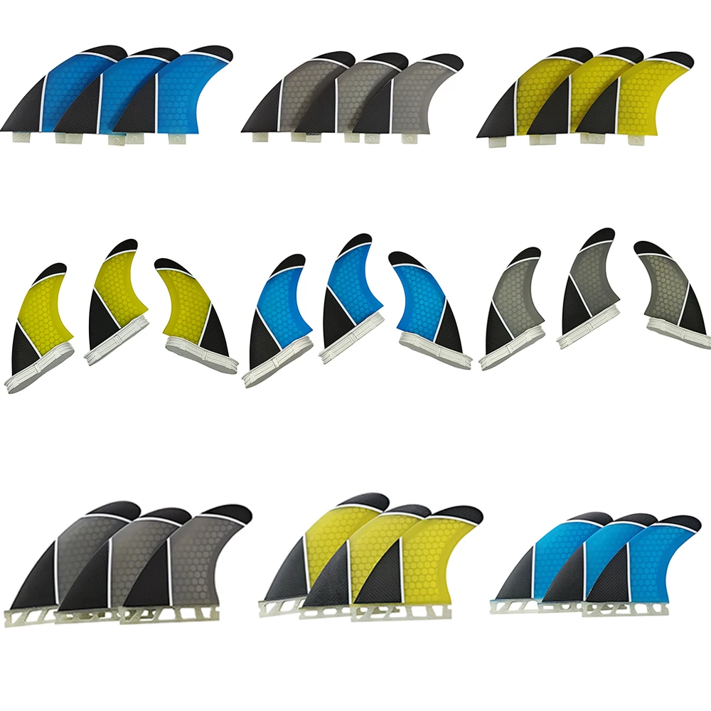 Aletas de tabla de Surf Tri Fins, pestañas dobles/pestañas dobles2/pestañas individuales, aletas de tamaño PM-M, aletas de Surf de panal de fibra de carbono, accesorios de Surf