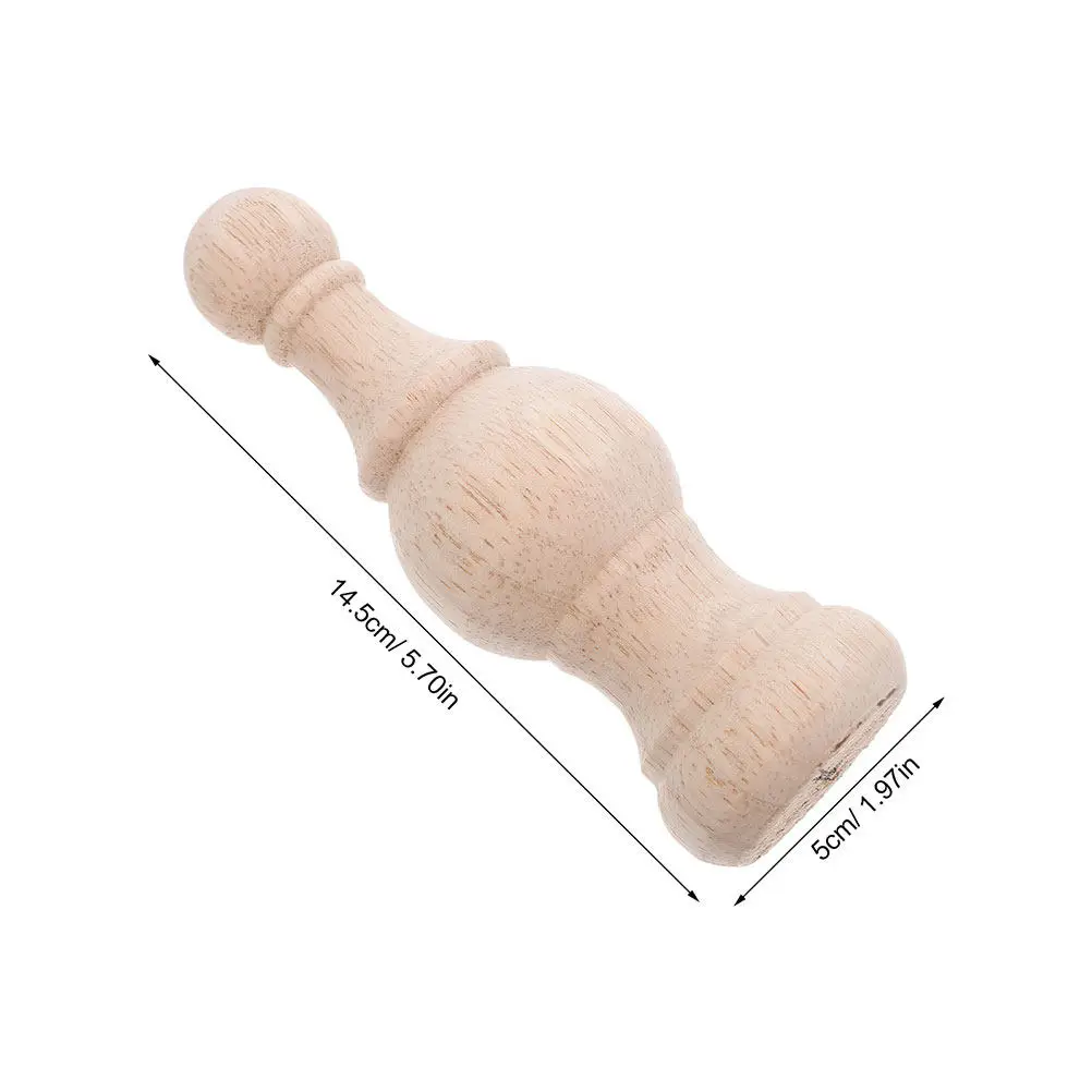 2Pcs Solid Wood Carved Finials Unfinished 14.5x5cm Bed Post Staircase Curtain Rod Furniture Decor Enhancers Post Topper Finials