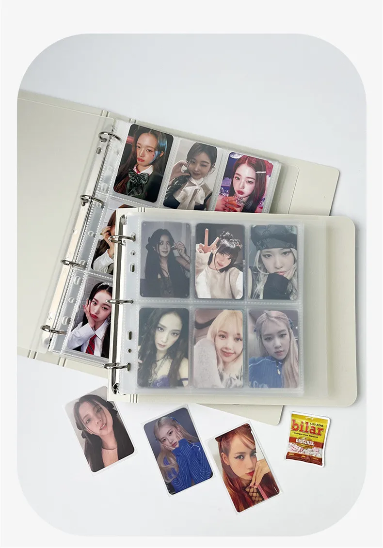 MINKYS Kawaii 5/6/9 Räume 7,6 cm Kpop-Fotokartenbinder, großes Fassungsvermögen, Idol-Fotokartenalbum, Fotokarten, Binder, Sammelbuch – Detail 8