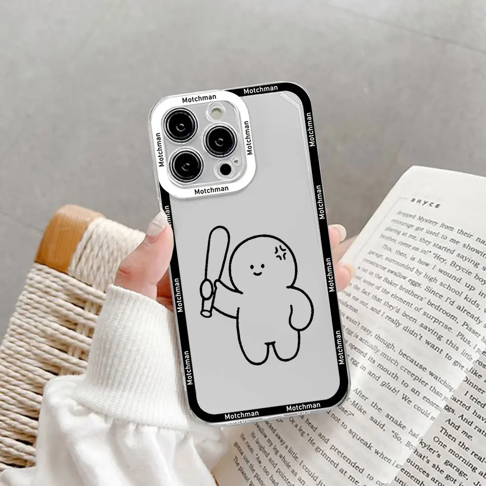 Funny Matchstick Men Clear Couple Phone Case For IPhone 15 14 13 12 11 Pro XS Max Mini XR X 7 8Plus SE2 Thin Paired Cover Fundas