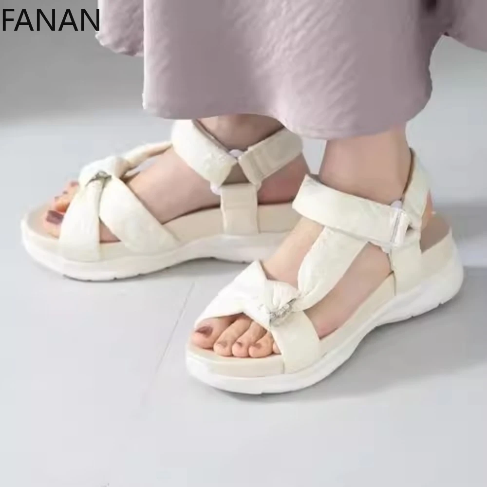 

Sparkling High Heel Sandals Sweet Cute Bow Shoes for Women Japanese Style Sports Casual Sandals Open-Toe Shoes