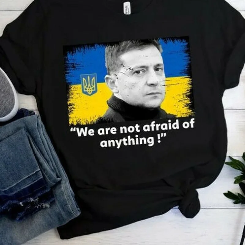 We Are Not Afraid of Anything Ukraine Men T-Shirt Short Sleeve Casual 100% Cotton O-Neck Summer Tees