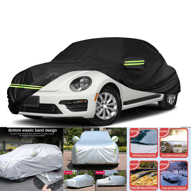Waterproof Car Cover Compatible with 1998-2022 Volkswagen New Beetle All Weather 210T Windproof Car Covers For Sun Rain Snow