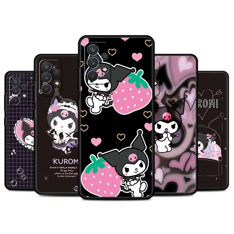 Black Soft Phone Case for Xiaomi Mi 10 5G 9T 10T 11T Note 10 Pro 11 Lite A2 Lite 9 SE 10S 12X 12 Sanrio Kuromi Cartoon Cover