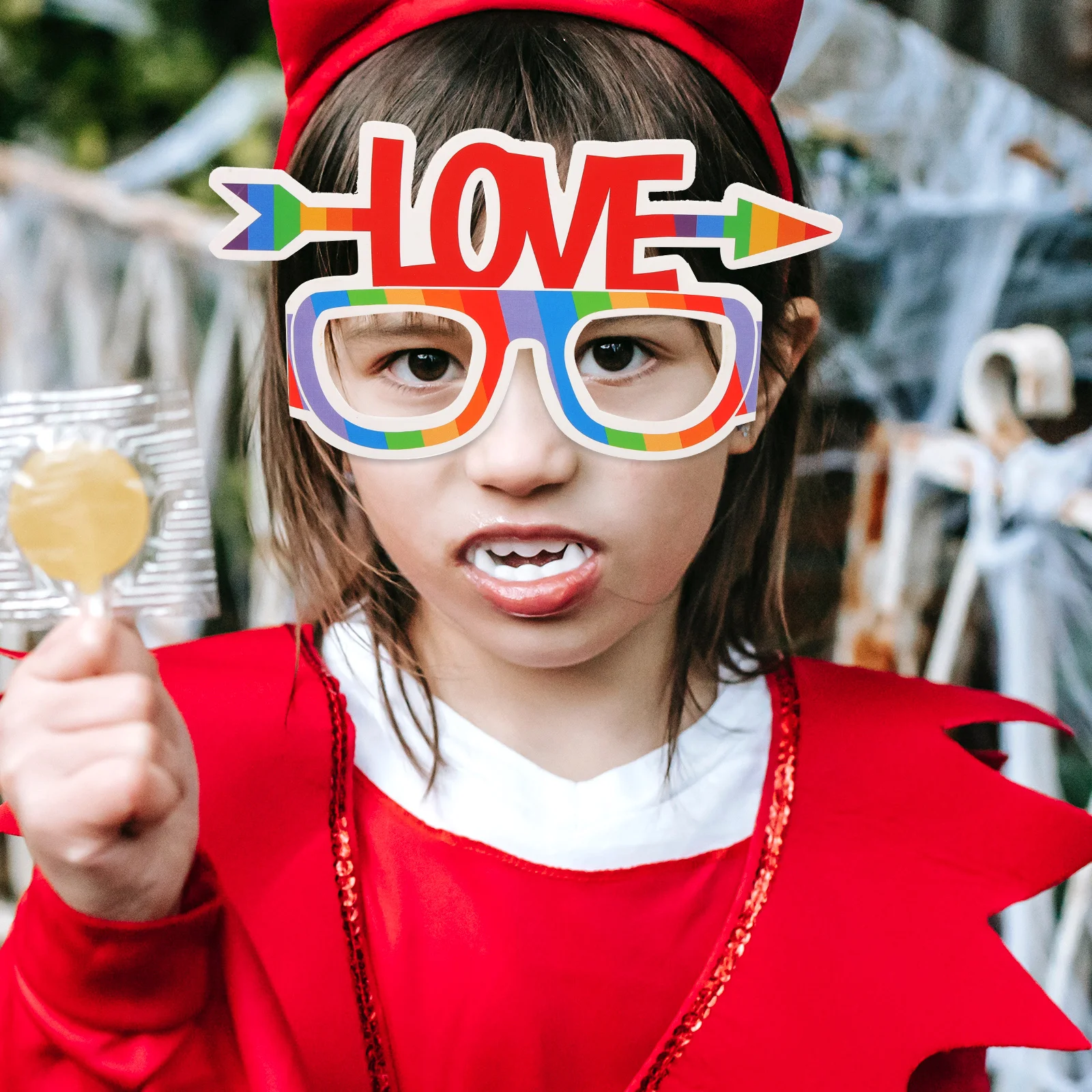 

6pcs Paper Glasses Delicate Beautiful Decor Vivid Chic Sturdy Safe Comfortable Photo Props Parties Pride Month Themed Carnival