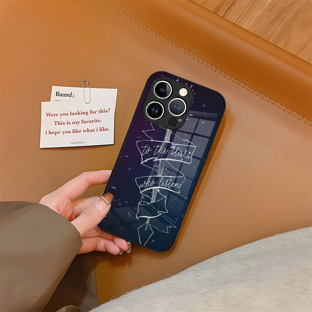 Acotar A Court of Mist and Fury Phone Case Tempered Glass For iPhone 16 15 13 14 12 11 Pro XS Max Plus Mini SE2020 Coque