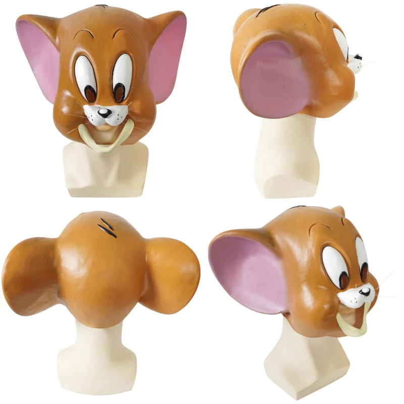 

Детская маска размера, детская забавная латексная маска с рисунком кота и мыши, аксессуары для косплея, костюм для Хэллоуина, реквизит