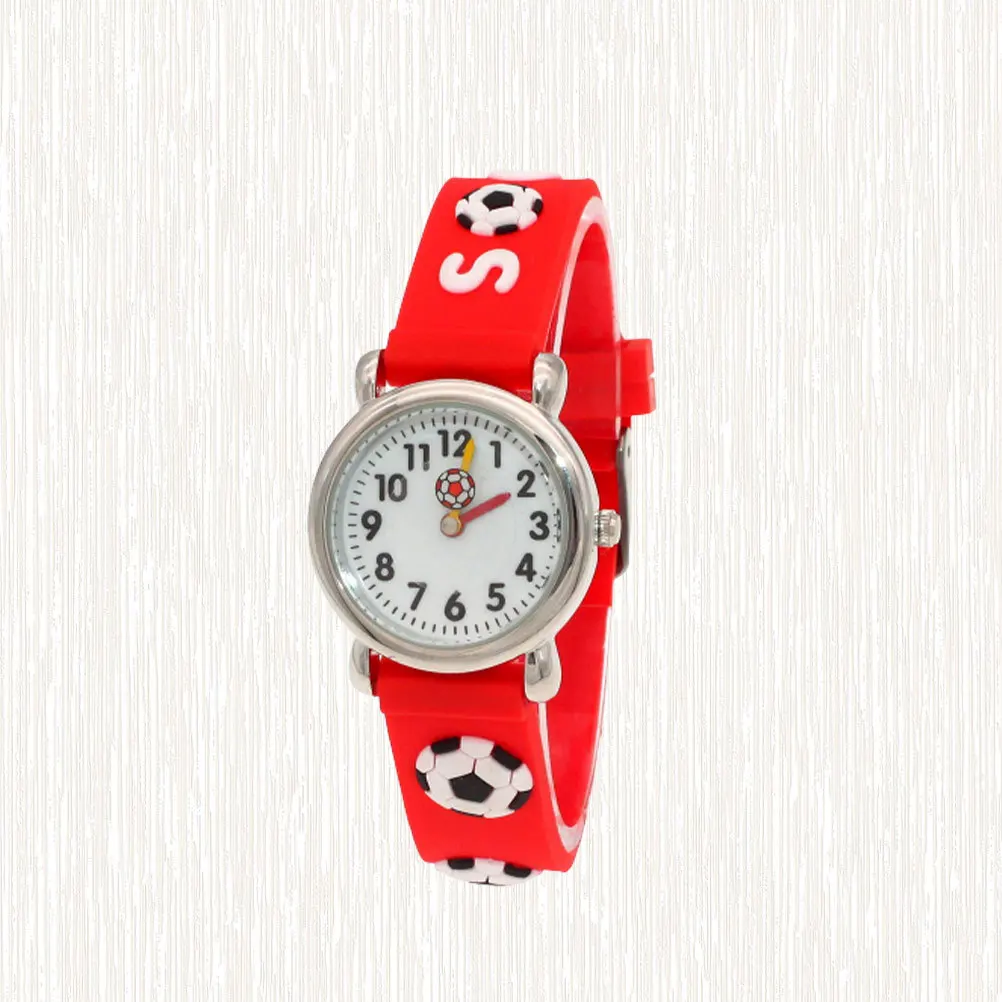 ساعة كارتون لكرة القدم من السيليكون بحركة كوارتز رياضية، تصميم ممتع لطيف لفكرة الهدايا