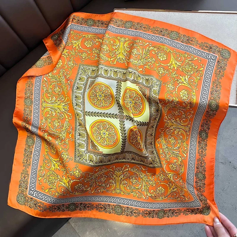 New Four Seasons Fashion Print Silk Square Scarf 70x70cm Fashionable Four Seasons Headband Luxury Sunscreen Shawl Bandannas