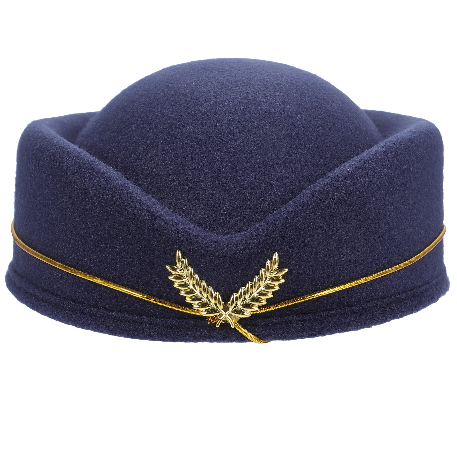 

Stewardess Hat Woolen Flight Attendant Caps Blue Costume Lady Beret Airline Prop Cosplay Accessory Stage Performance Hats