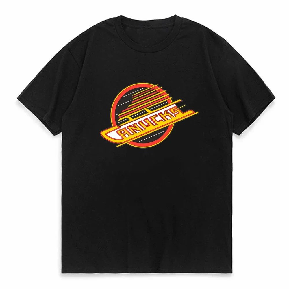 

Vancouver Hockey Retro Canucks Skate T-Shirt 100% Cotton Graphic Printed Tops Unisex short sleeve Retro Y2k Tops