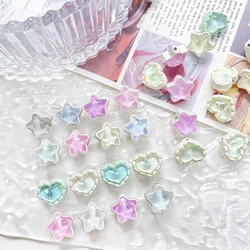 5 Pieces Jelly Color Star Heart Alloy Beads DIY Manufacturing Fashion Jewelry, Necklace, Bracelet Accessories Materials