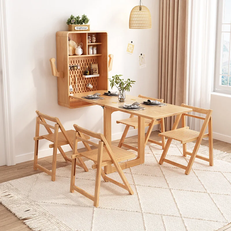 

Folding dining table hanging on the wall Small apartment bar counter Multifunctional wall hanging Invisible foldable retractable