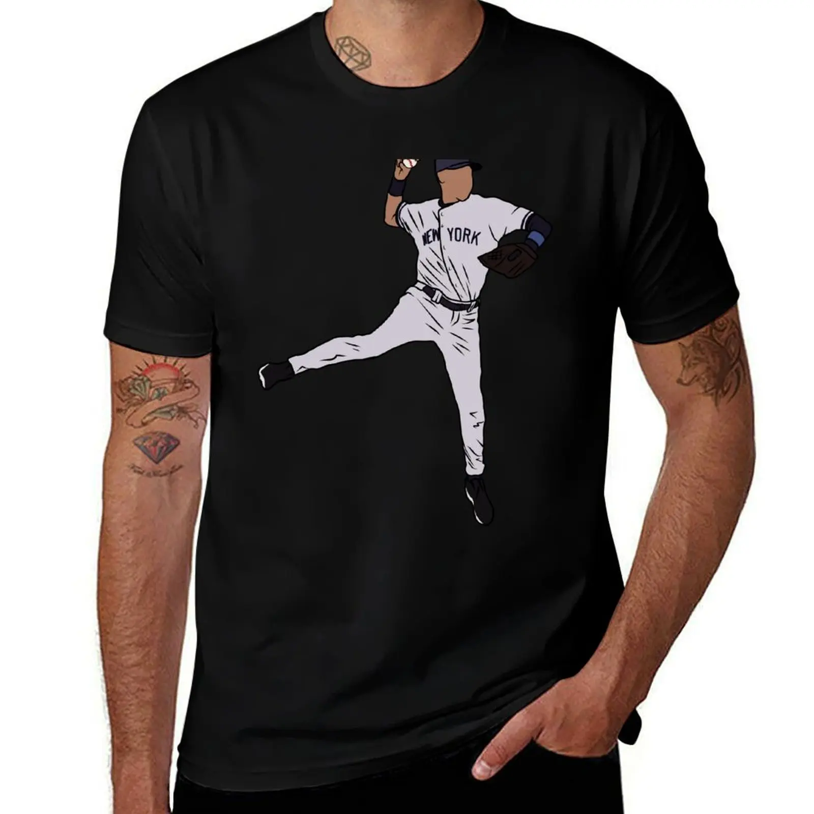 

Derek Jeter Jump Throw T-Shirt plus size tops cotton graphic tees oversizeds cotton t shirt men