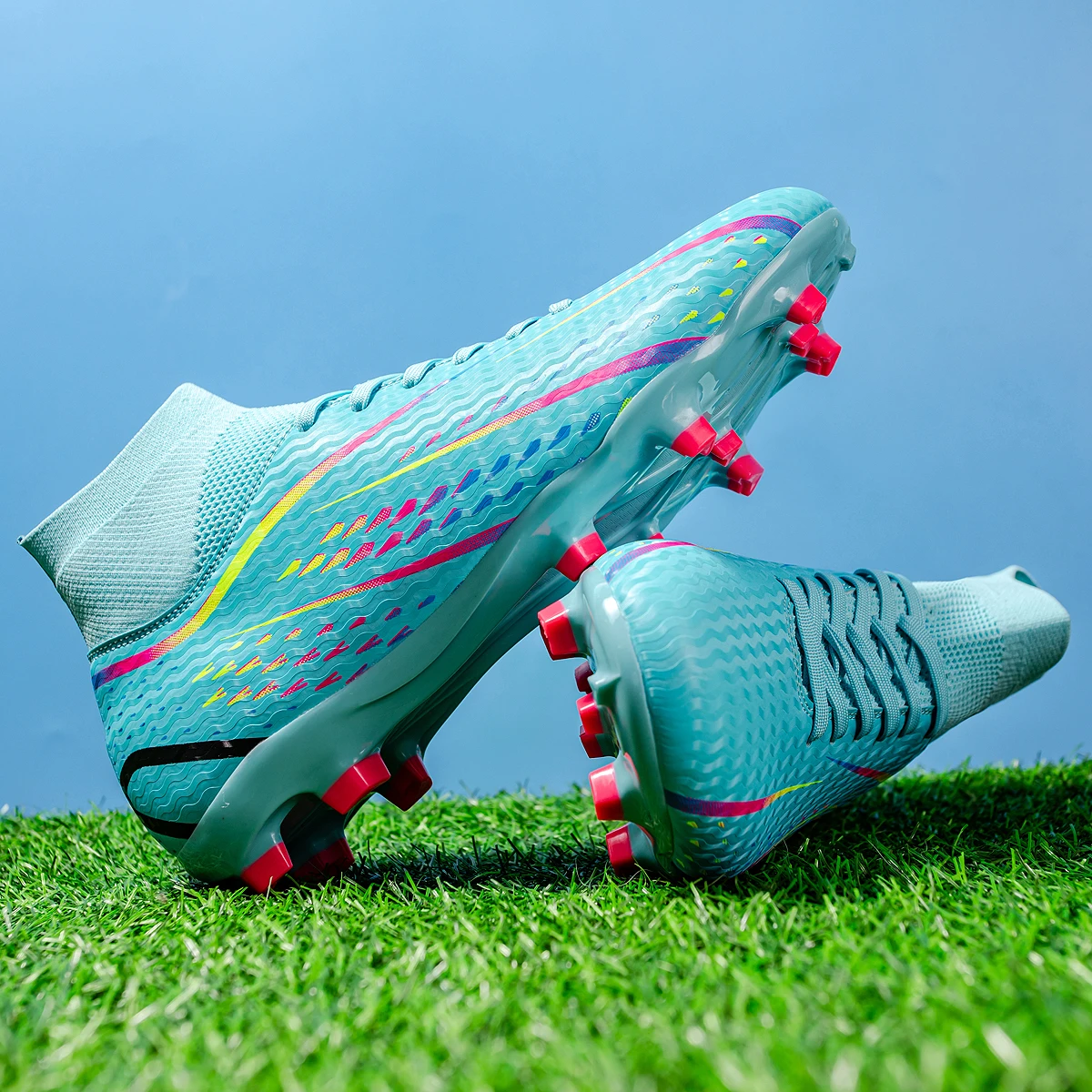 Atmungsaktive FG/AG-Fußballschuhe für Herren mit langen Stollen, geeignet für Training und Wettkampf, universelle rutschfeste Sportschuhe für alle Jahreszeiten. – Detail 3