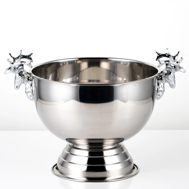 Thickened stainless steel ice wine barrel antler champagne tub home red wine ice wine barrel bar KTV ice ware