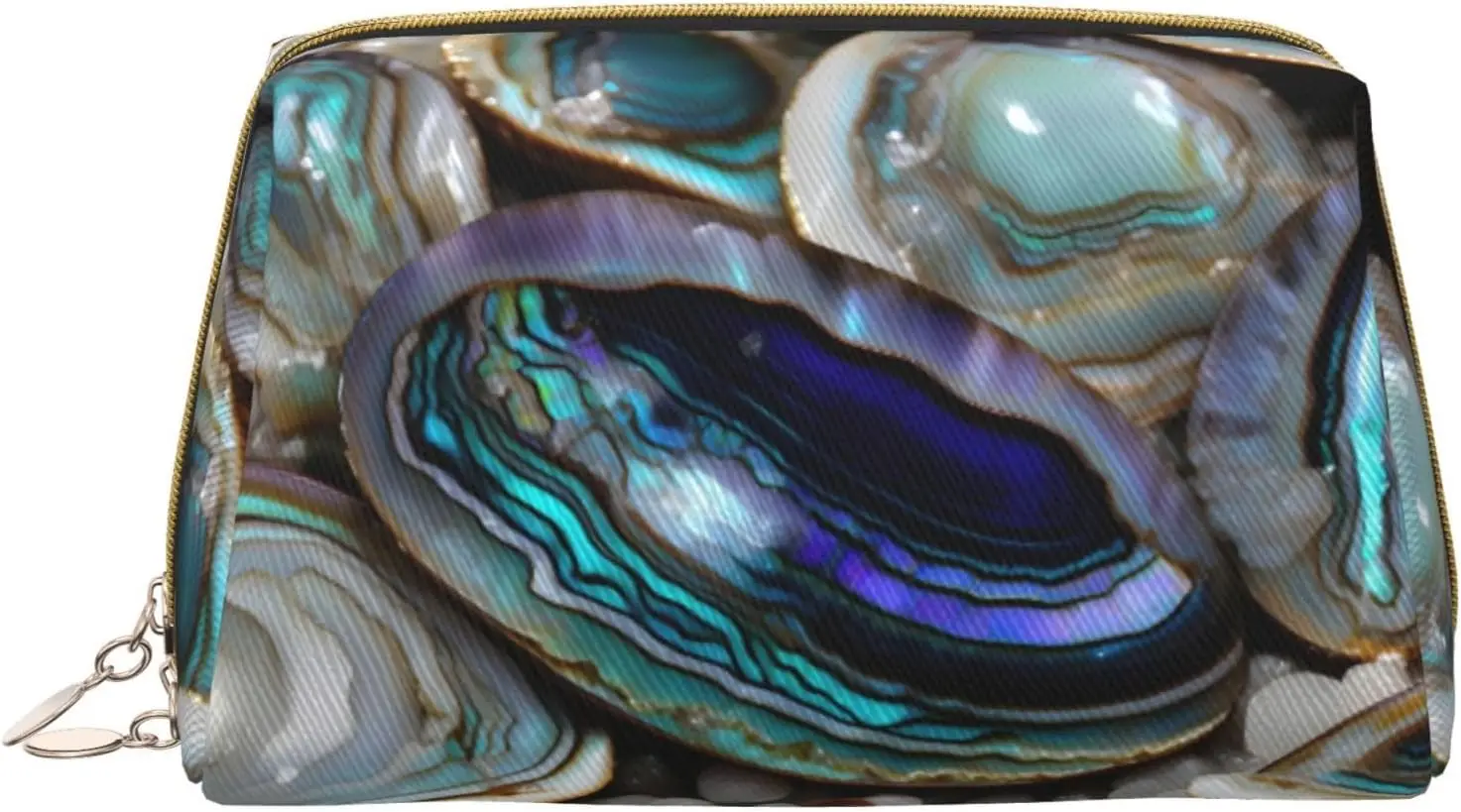 

Abalone Nacre Print Cosmetic Bags,Leather Makeup Bag Small For Purse,Cosmetic Pouch,Toiletry Clutch For Women Travel