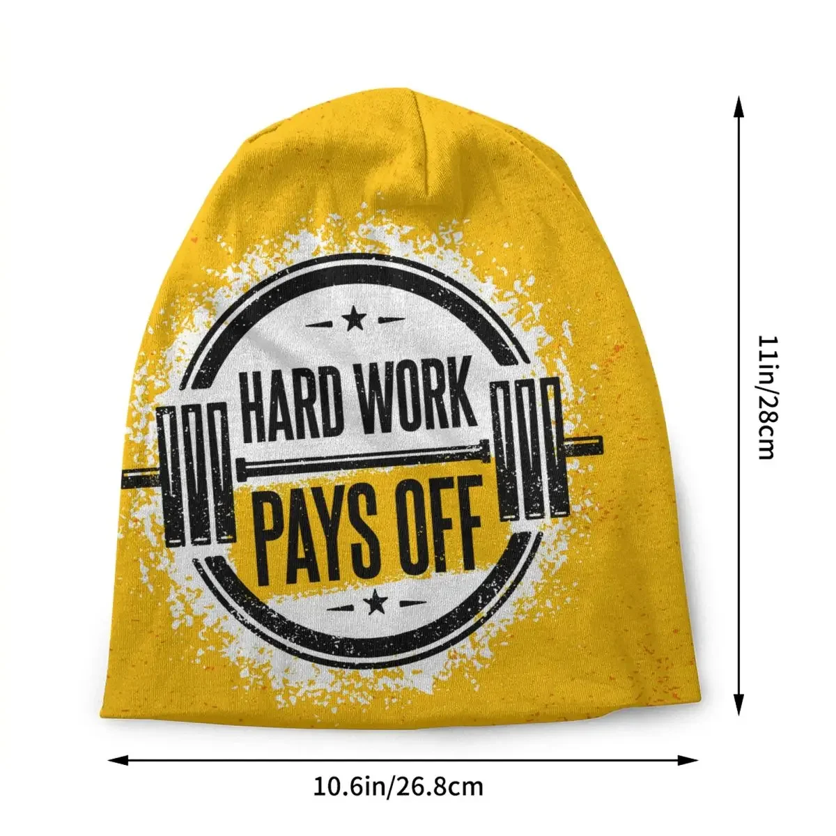 Hard Work Pays Off Bonnet Hat Knit Hats Men Women Unisex Bodybuilding Gym Motivational Quote Winter Warm Skullies Beanies Caps