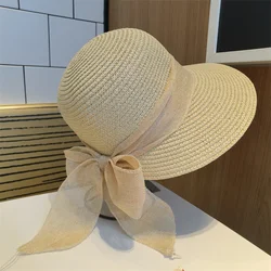 Hats for Women Bucket Hat Bowknot Straw Hat Sun Summer Spring Big Brim Beach Outdoor Women Summer Hat Sombreros De Mujer панама