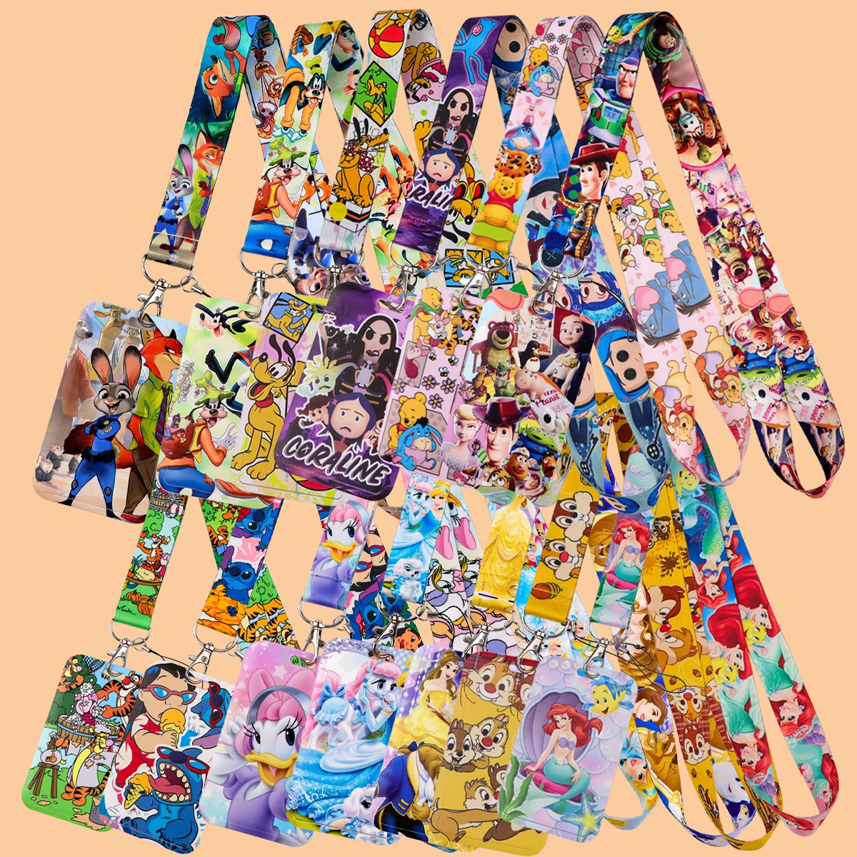 

Cute Cartoon Animal Credential Holder Lanyards for Keys Neck Strap ID Card Gym Phone Straps USB Badge Holder Accessories Gifts