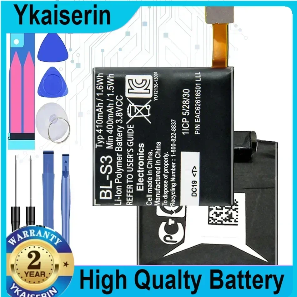 BL-S3 Replacement Battery for LG G Watch R W110 W150 Watch Batteries Warranty  410mAh + Free Tools