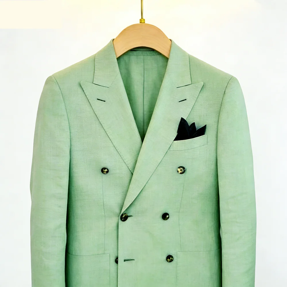 

Мужской классический пиджак для свадьбы, приталенный пиджак с отложным воротником, двубортный блейзер, деловой пиджак, пиджак d