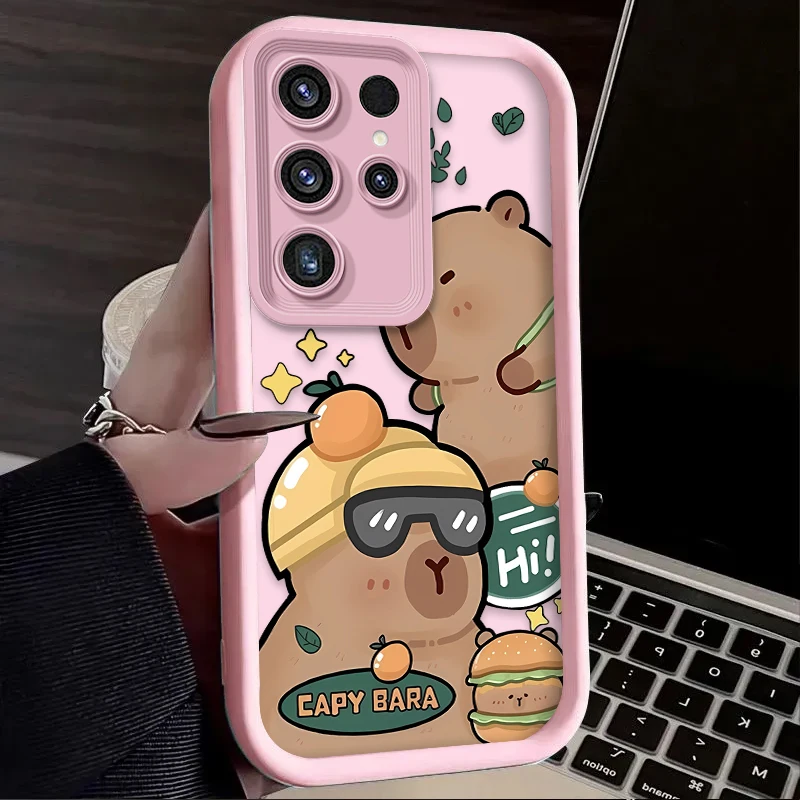 كول كابيبارا لينة قضية الهاتف لسامسونج غالاكسي S24 S25 S23 الترا S22 S21 زائد FE A36 A56 A26 A16 A06 A15 A25 A35 A55 5G غطاء #3