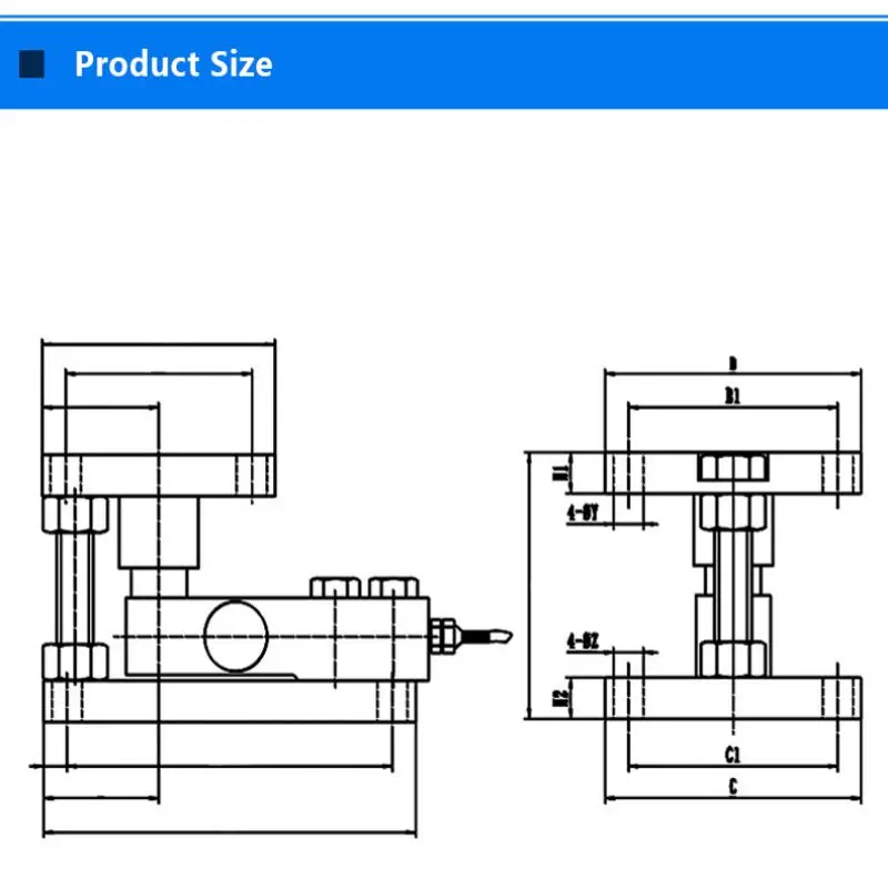 Shear Beam Load Cell Mounting Kit 30KG 50KG 100KG 200KG 1T 2T 3T 5T10T Silo Tank hopper scale weighing module load cell