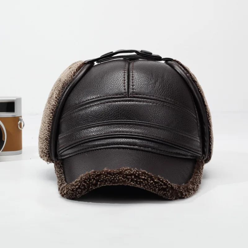 2026New PU Leather Winter Men' - Leather Work Hat 评论和价格