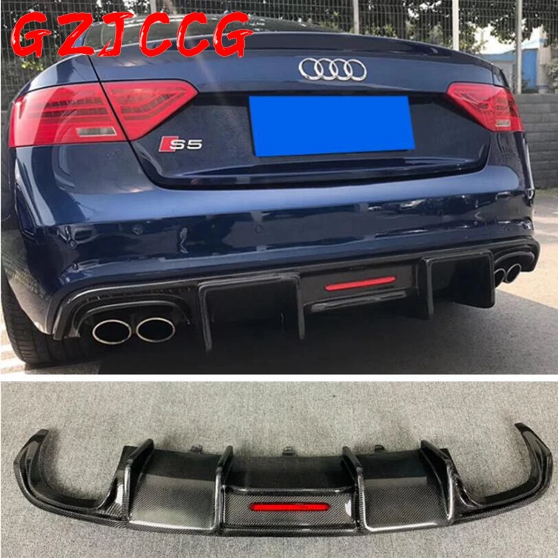 A5 B8.5 S5 S-Line Carbon Fiber Rear Diffuser Spoiler for Audi S5 Sline Only 2013-2016 Car Styling