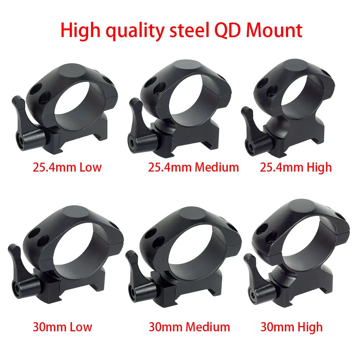 STEEL Hunting Scopes Mounts for  20mm Picatinny Rail Mounting Optics Scope Pipe Dia 25.4mm 30mm Flashlight Mount Adapter