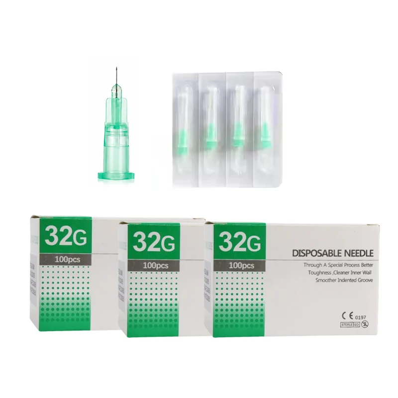 Recommend 32G Ultra Fine Sterile Injection Needles 4MM 6MM 8MM 13MM Multi-Size Disposable Needles for Mesotherapy,100pcs/box