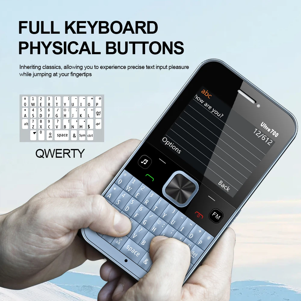 سيرفو Ultra700 4 بطاقات SIM الهاتف المحمول QWERTY لوحة المفاتيح تسجيل المكالمات سرعة الاتصال الهاتفي القائمة السوداء اللمس راديو FM 2G ميزة الهواتف المحمولة