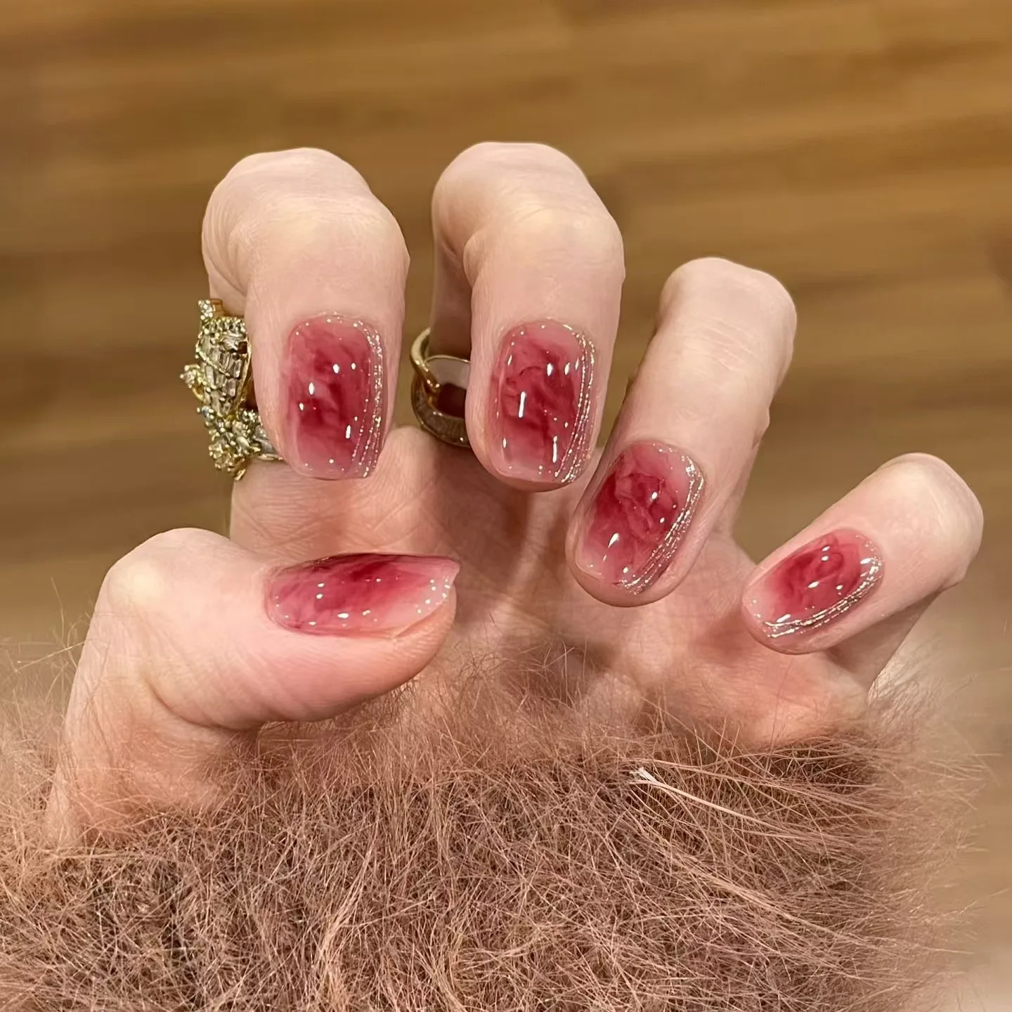 24 pezzi carino stampa sulle unghie unghie finte quadrate corte glitter diamante unghie finte occhi di gatto copertura completa punte per unghie artificiali per ragazze