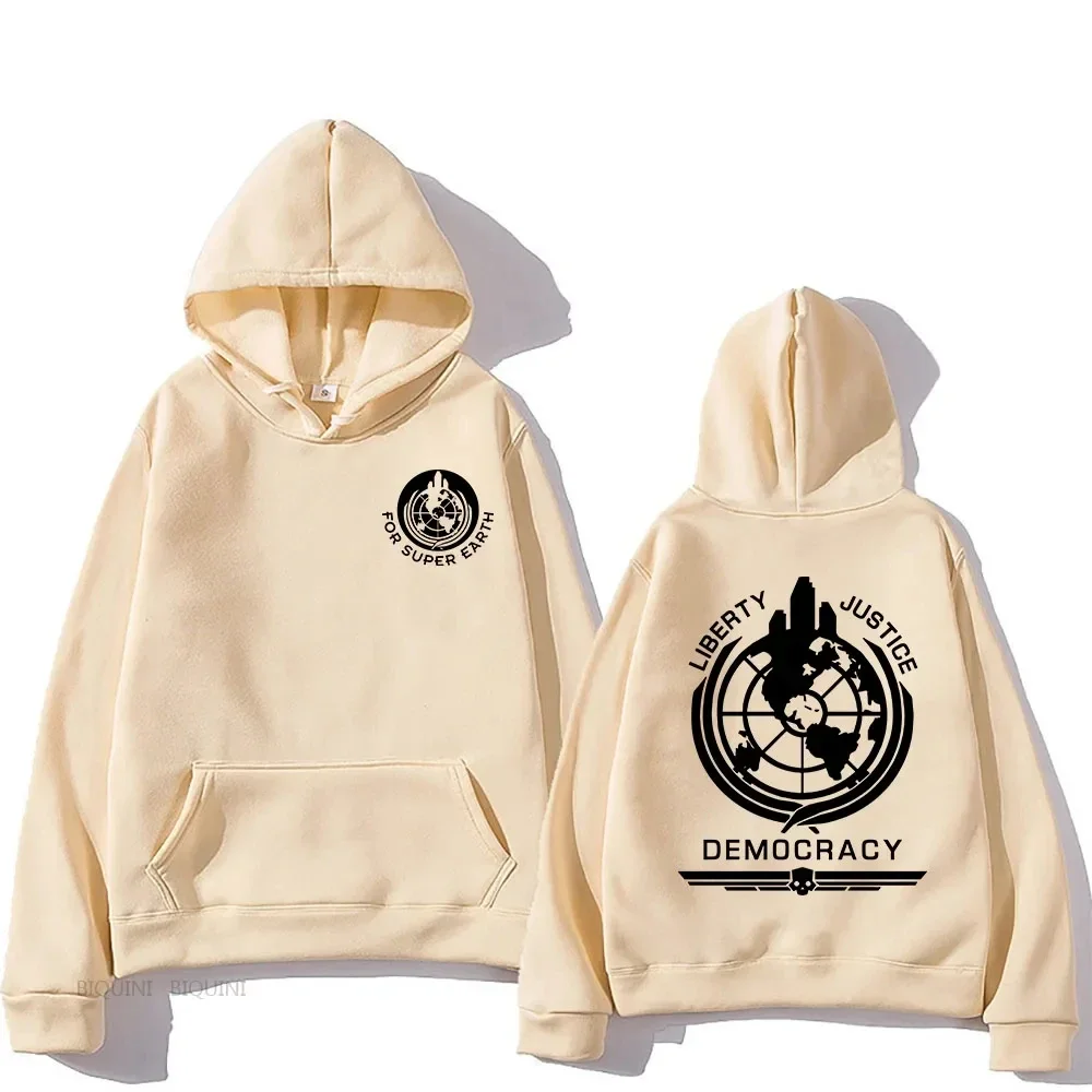 Sweat à capuche à manches longues pour hommes et femmes, sweat à capuche imprimé graphique décontracté, sweat à capuche Helldivers, vêtements d'automne et d'hiver, confortable