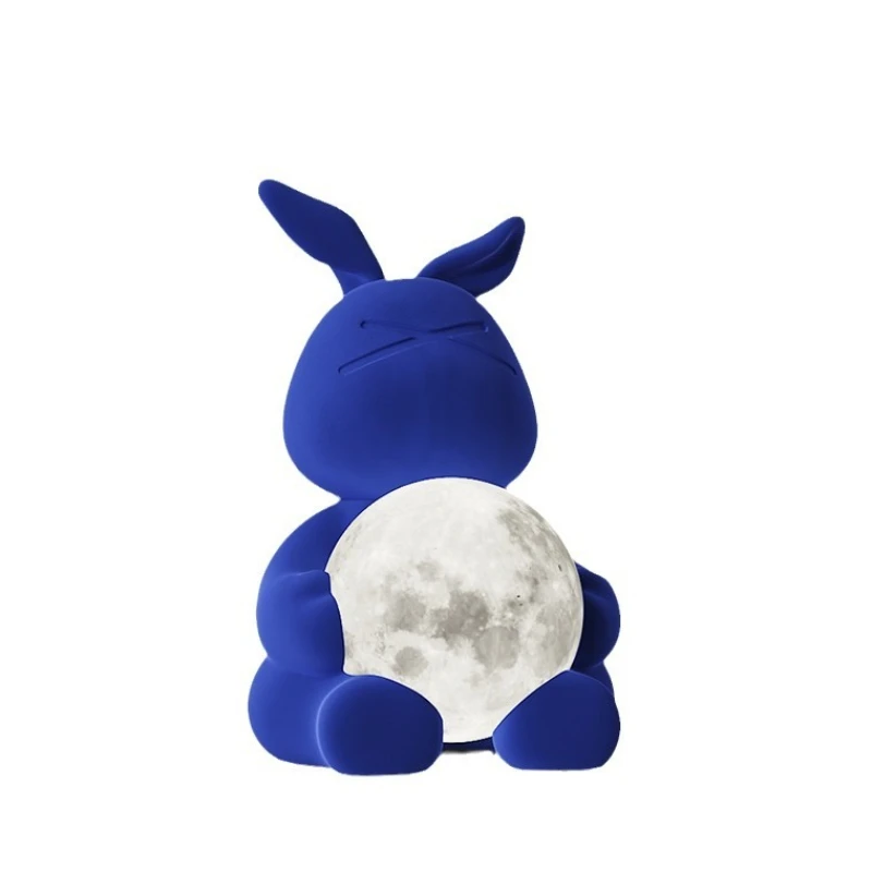 

Klein blue flocking light luxury decoration, wine cabinet bookcase niche living room art niche pendulum