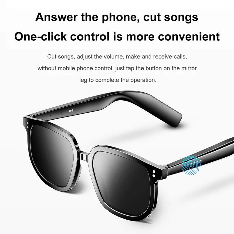 Новые умные очки с поддержкой Bluetooth, переключения музыки, фотосъемки с дистанционным управлением и солнцезащитными очками с голосовым помощником Ai