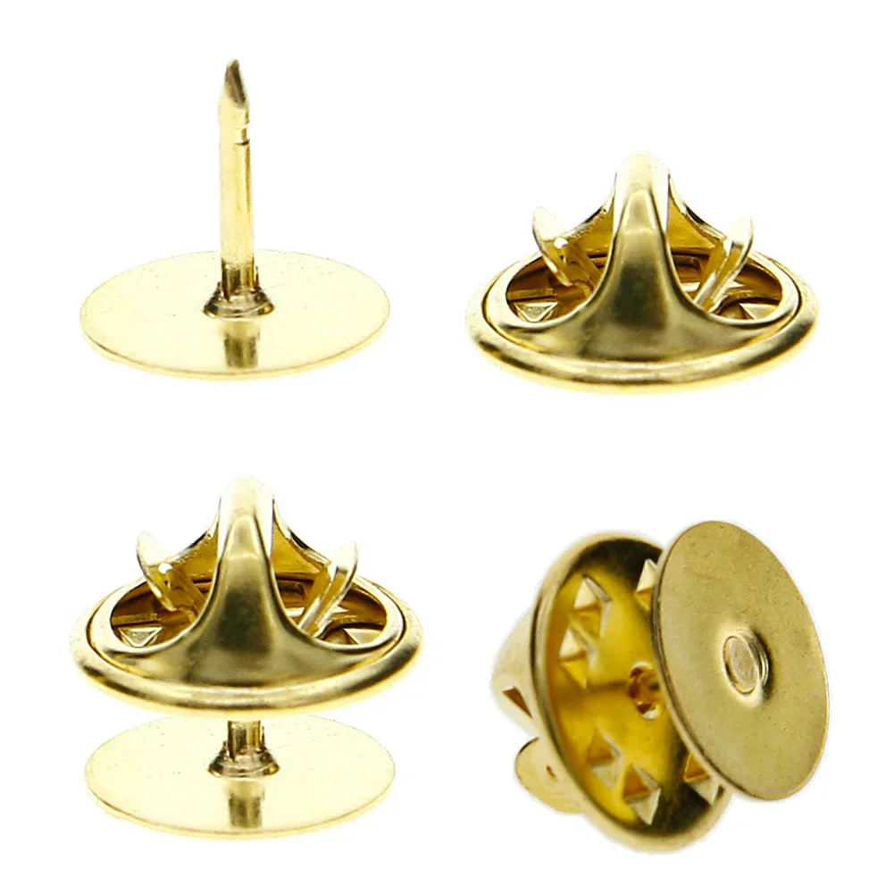 50 unidades/pacote ouro prata gravata tachas pinos em branco com embreagem traseira 10mm almofada e 8mm post para gravata tachas jóias fazendo