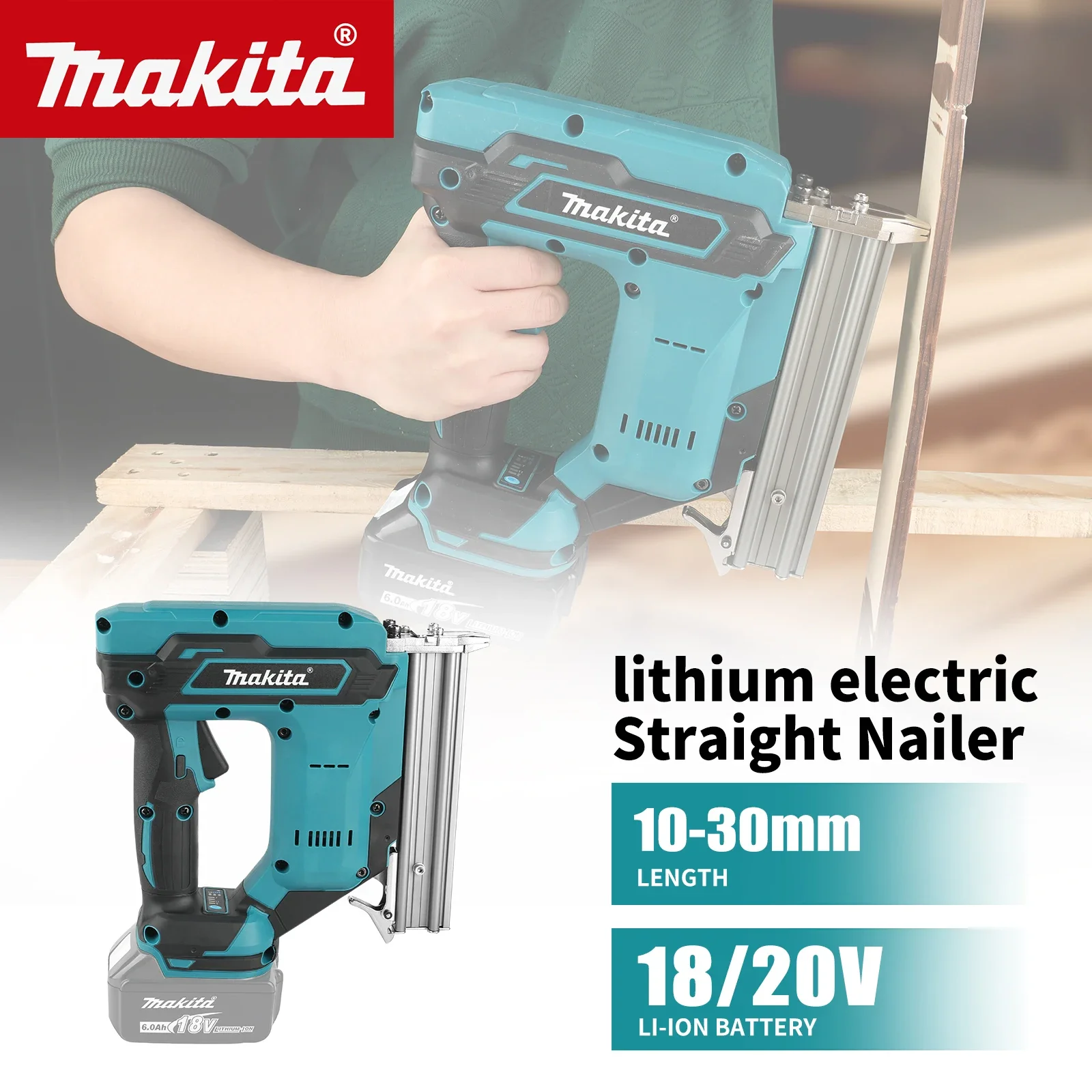 

Makita 100-Nail Capacity, Cordless, Ideal for Flooring, Shelving & DIY Wood Projects 18V Lithium-Ion Nail Gun,6.0Ah Battery,