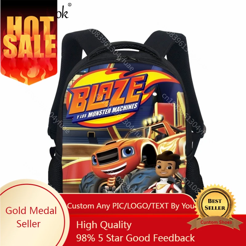 Cartoon Blaze and the Monster Machines Children's School Bag Leisure Travel Backpack Kindergarten Boys Cool Bookbag