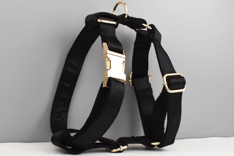 Haustierzubehör Maßgefertigtes Designer-Logo Luxuriöses Seidiges Polyester Hundehalsband Leinen Geschirr Schleifen-Set Hersteller Crystal03 – Detail 8